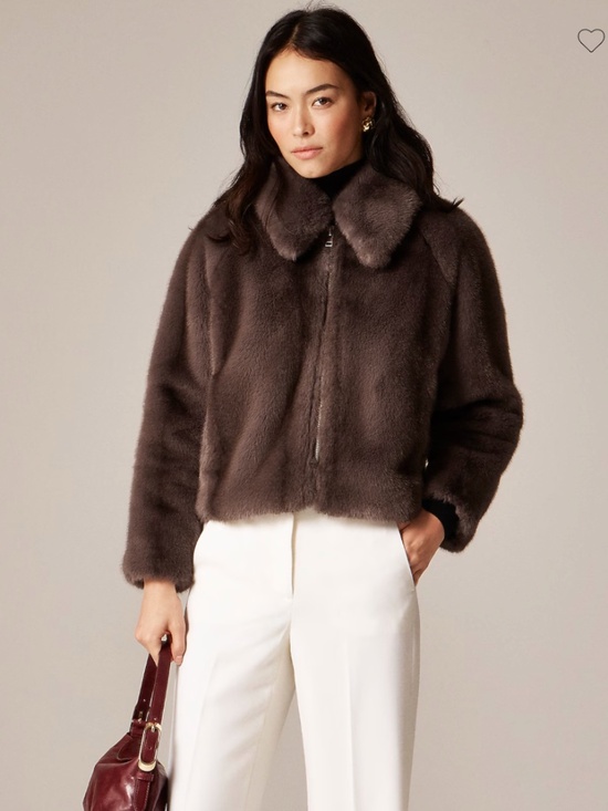 J. Crew Jackets & Blazers - J. Crew Zip Up Faux Fur Jacket in Espresso (SOLD OUT)